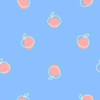 Summer seamless pattern with apple s, papilhouette in doodle style, tasty hand drawn fruits,print for cover, fabric,textile design, garden accessories and kitchen interior decoration background. vector