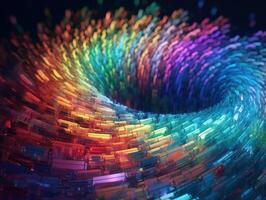 Colorful Swirling radial vortex background liquid translucent glass created with technology photo