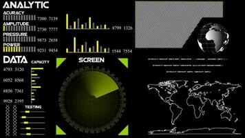 radar hud scherm, radar scherm. video