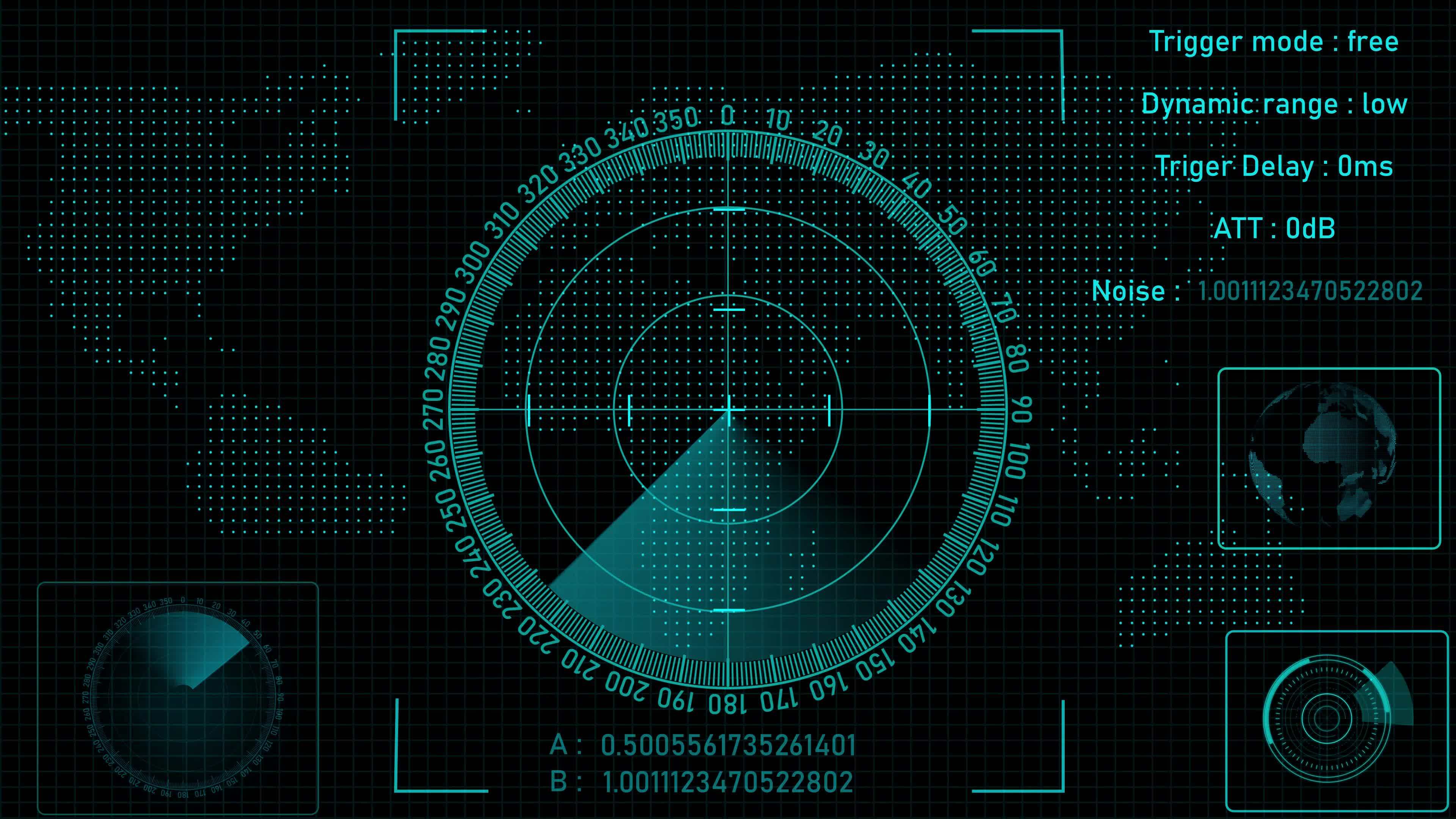 Searching radar HUD screen animation, Digital technology radar screen ...