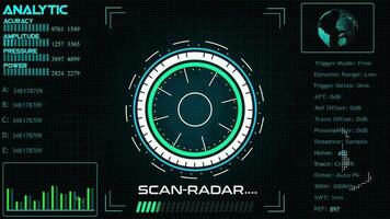 procurando radar hud tela animação, digital tecnologia radar tela animado video