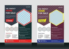 Creative Real estate house property for sale, flayer template. vector
