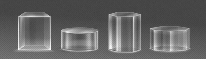 Realistic set of 3D transparent platforms vector