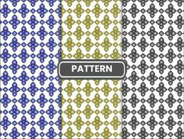 Geometric floral set of seamless patterns. Gold and white vector backgrounds. Simple illustrations