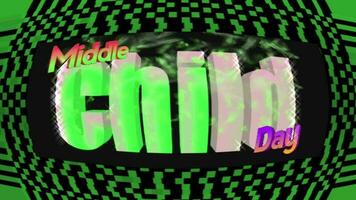 National Middle Child Day with Text Effect Animated video