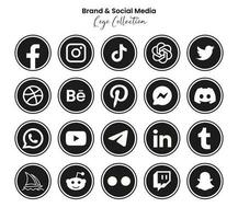 Popular social network symbols, social media logo icons collection vector