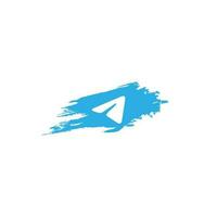 Telegram social media logo icon with watercolor brush, telegram background vector