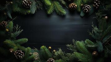 pine fir branches surrounded by a blank white board under a tree, in the style of texture rich compositions. photo
