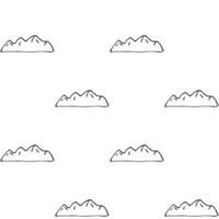 Vector seamless pattern a mountains clouds stylized