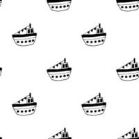 Vector seamless pattern of a deck boat .