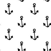 Vector seamless pattern sea anchors stylized funny