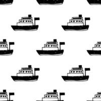 Vector seamless pattern of a deck boat .