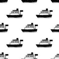 Vector seamless pattern of a deck boat .