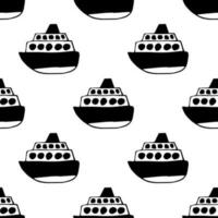 Vector seamless pattern of a deck boat .