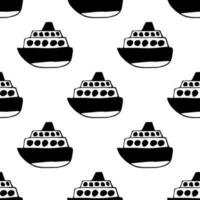 Vector seamless pattern of a deck boat .