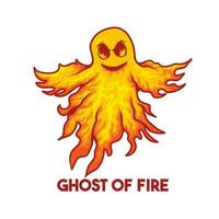 creepy fiery ghost vector illustration