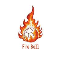 flaming fire burning soccer ball vector