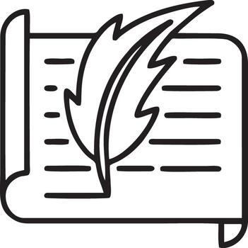 Feather icon symbol isolated vector image. Illustration of the feather bird writing drawing icon image design EPS 10