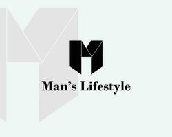 modern creative letter m shape man fashion company logo vector