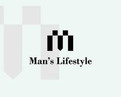 modern creative letter m shape man fashion company logo vector