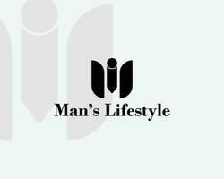 modern creative letter m shape man fashion company logo vector