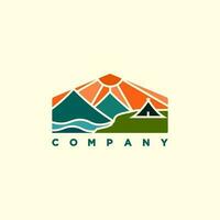 Modern mountain camp logo illustration design for your company or business vector