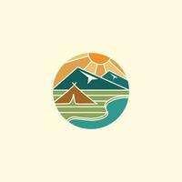 Modern mountain camp logo illustration design for your company or business vector