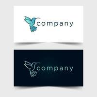 Modern blue hummingbird logo illustration design vector