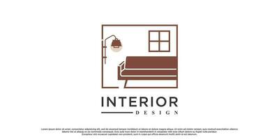 Vector minimalist furniture logo design for interior home