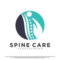 Physiotherapy logo design for spine care Premium Vector