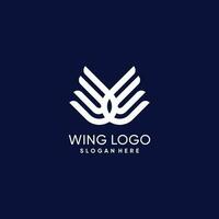 Creative wing logo idea with modern unique concept design vector