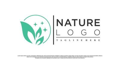 Nature logo design with modern concept Premium Vector