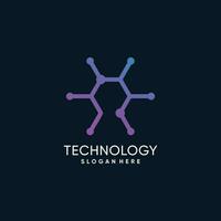 Technology logo idea with modern concept design vector