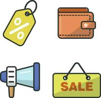 Shopping Outline Illustration set. E-commerce outline web symbols. Vector illustration.Pro Vector