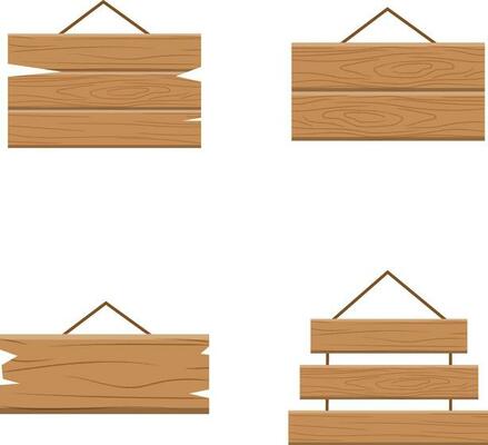 Hanging Wooden Board. texture panels stock vector illustration. Rustic board, plank with place. rural background.