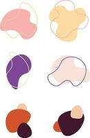 Blob shapes elements isolated on white background. Collection of modern liquid geometric, organic shape hand drawn. Vector illustration Pro Vector