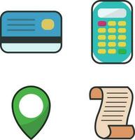 Shopping Outline Illustration set. E-commerce outline web symbols. Vector illustration.Pro Vector