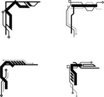 Border corner futuristic set. Side Frames, Border,for design decoration and illustration,Vector pro vector