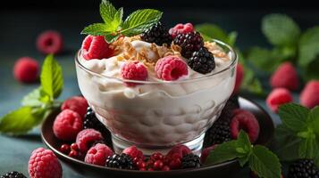 The healthy benefits of yoghurt. photo