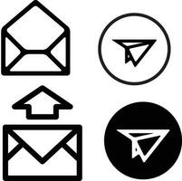 Email icon outline element. Open envelope pictogram. Line letter symbol for design decoration. Vector illustration.