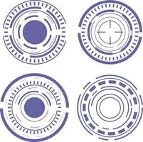 Futuristic Circle Hud Elements. Futuristic Abstract HUD. Good for game UI. Vector Illustration