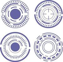 Futuristic Circle Hud Elements. Futuristic Abstract HUD. Good for game UI. Vector Illustration