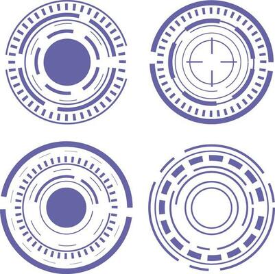 Futuristic Circle Hud Elements. Futuristic Abstract HUD. Good for game UI. Vector Illustration