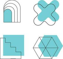 Memphis Decoration. Memphis design, retro element for design decoration. Trendy collection of vector geometric shapes.