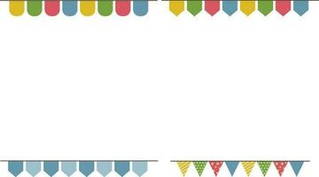 Birthday Bunting Flag. bouquets set isolated on white.For design decoration.Vector Pro vector