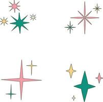 Retro Shiny Stars. starburst and retro futuristic graphic ornaments for decoration.Vector pro vector