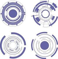 Futuristic Circle Hud Elements. Futuristic Abstract HUD. Good for game UI. Vector Illustration