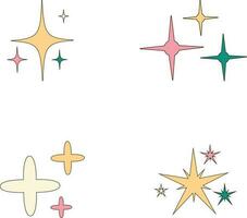 Retro Shiny Stars. starburst and retro futuristic graphic ornaments for decoration.Vector pro vector