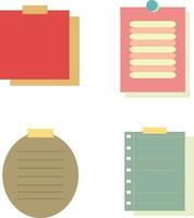 Sticker Note.sticky notes, scraps of paper and torn notebook pages. Template for note messages. Vector illustration.
