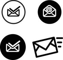 Email icon outline element. Open envelope pictogram. Line letter symbol for design decoration. Vector illustration.